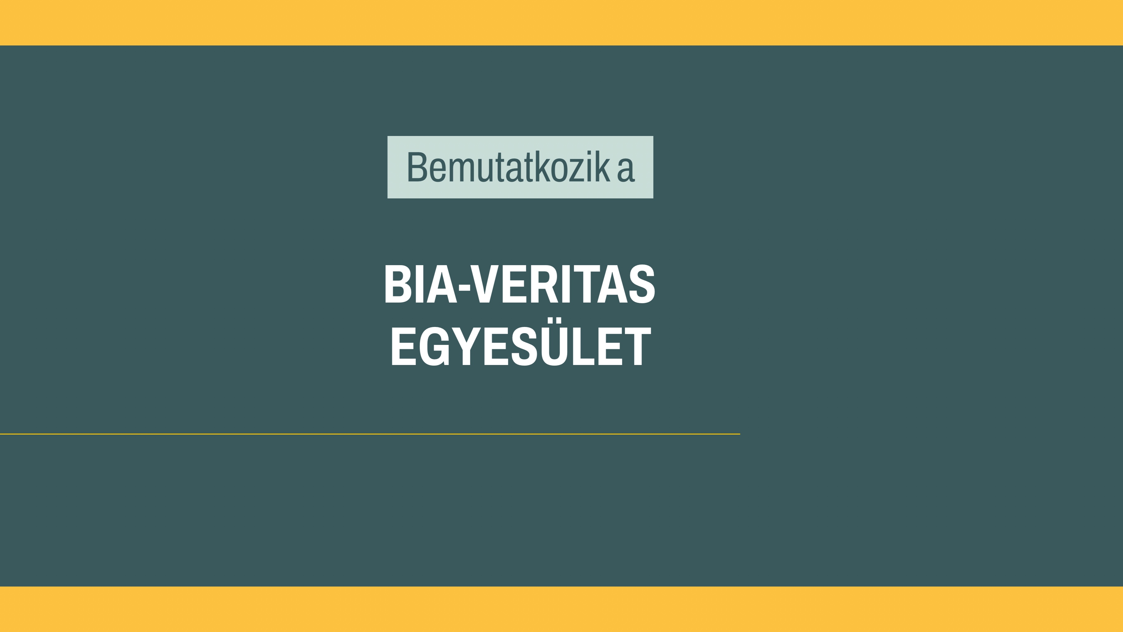 Bemutatkozik és toboroz a BIA-Veritas Egyesület