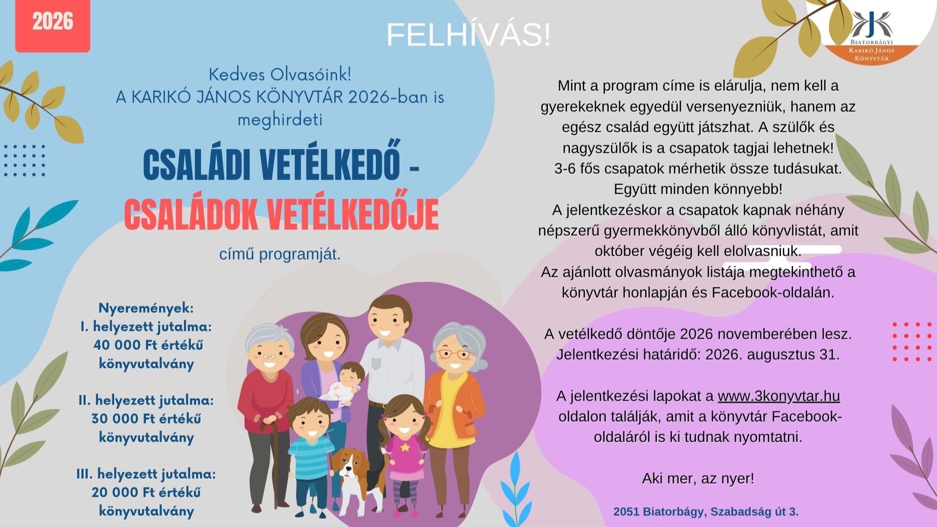 Családi vetélkedő - jelentkezés