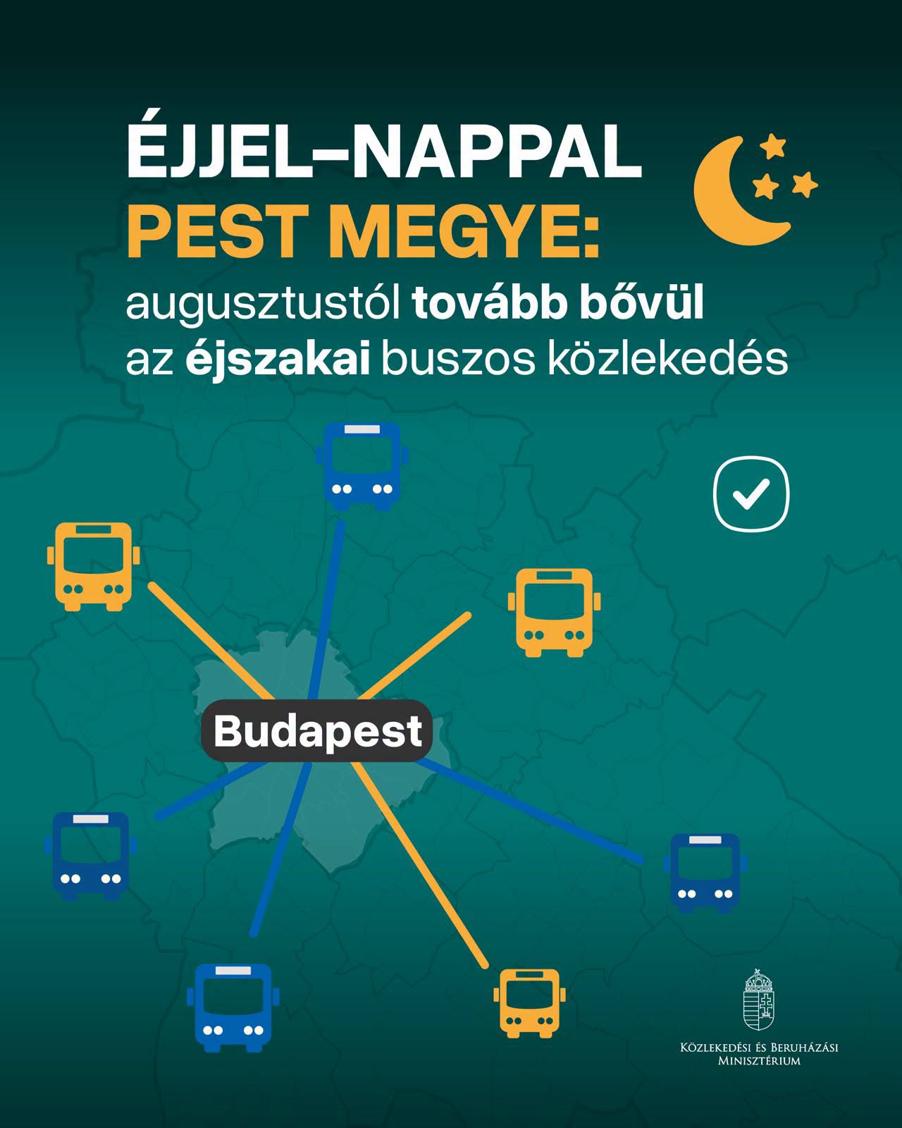 Augusztus 1-től éjszakai buszjárat köti össze Biatorbágyot Budapesttel